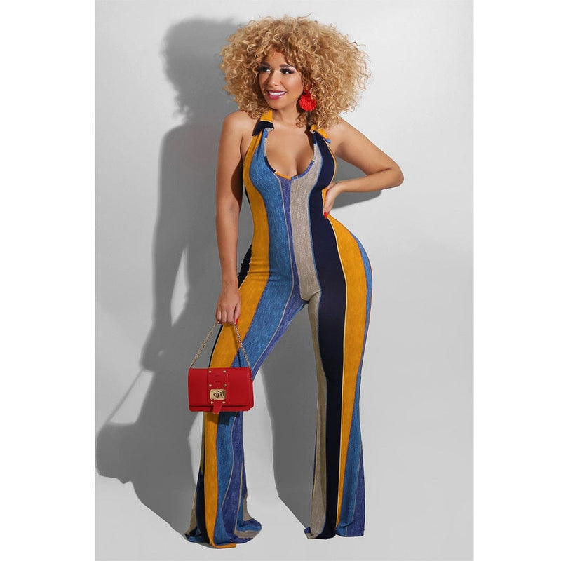 Stand-Alone Slim-Fit Printed Jumpsuit Flared Pants BENNYS 