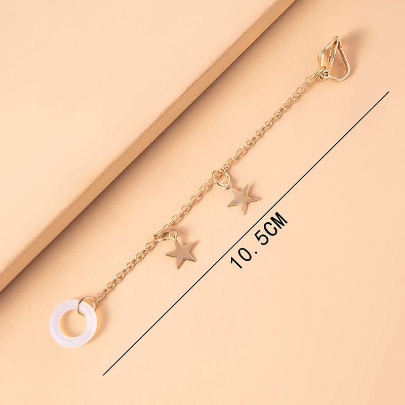 Star Pearl Charms Airpods Anti-Lost Chains Earphone Holder Clip Earrings For Women BENNYS 