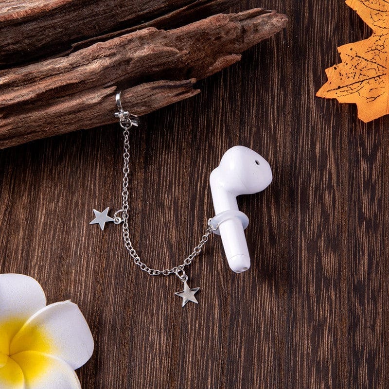 Star Pearl Charms Airpods Anti-Lost Chains Earphone Holder Clip Earrings For Women BENNYS 