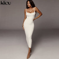 Strapped backless sexy bodycon midi long dress BENNYS 