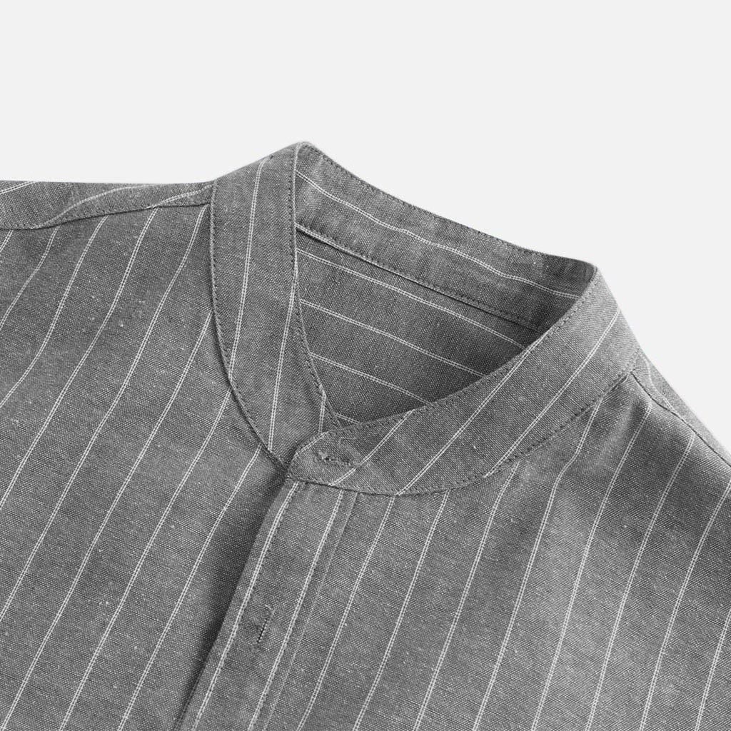 Striped Linen Three Quarter Sleeve Men's Shirt BENNYS 