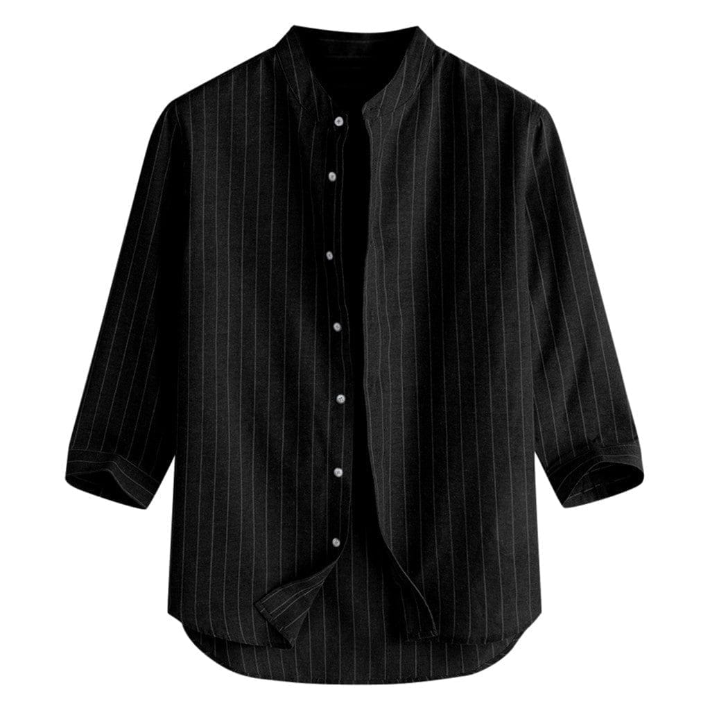 Striped Linen Three Quarter Sleeve Men's Shirt BENNYS 