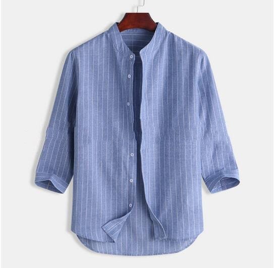 Striped Linen Three Quarter Sleeve Men's Shirt BENNYS 