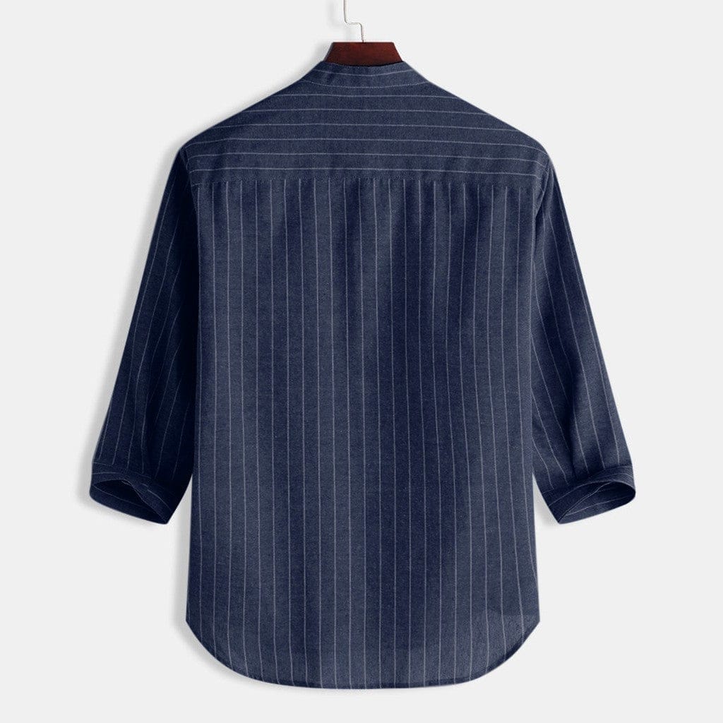 Striped Linen Three Quarter Sleeve Men's Shirt BENNYS 