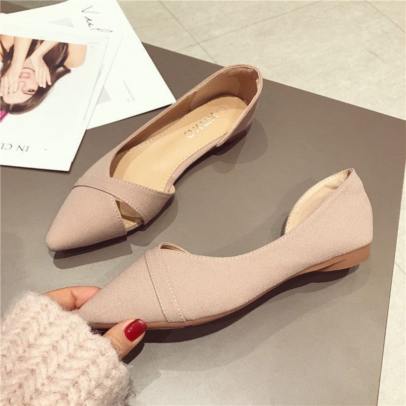 Suede Leather Ballet Flats Bennys Beauty World