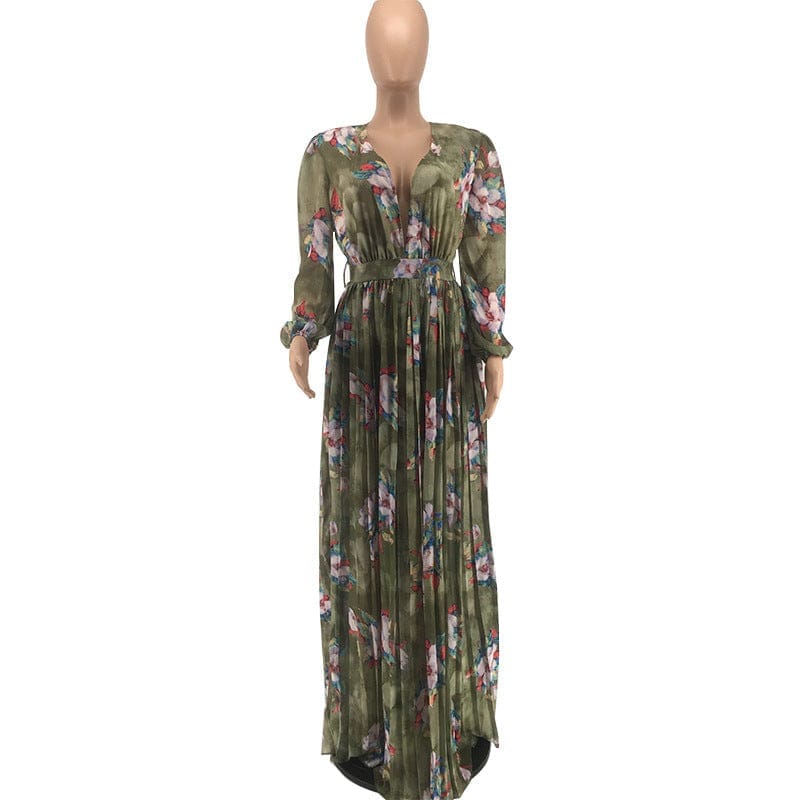 Summer 2022 Printed Deep V Neck Dress BENNYS 