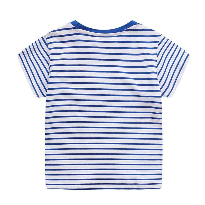 Summer Animals Print Stripe Boys Cotton T shirts Kid Clothing BENNYS 