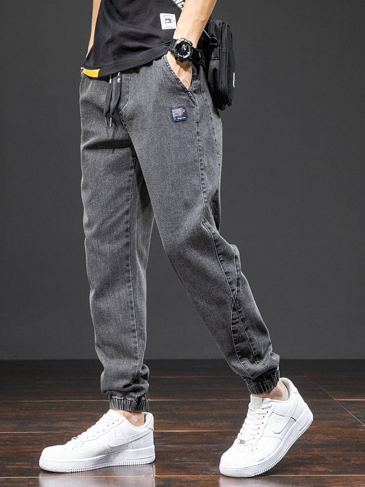 Summer Black Blue Cargo Jeans Men Streetwear Denim Jogger Pants BENNYS 