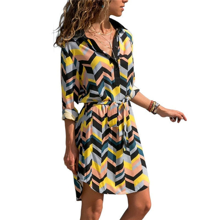 Summer Boho  Casual Striped Print A-line Mini Party Dress BENNYS 