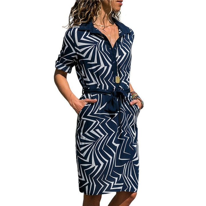 Summer Boho  Casual Striped Print A-line Mini Party Dress BENNYS 