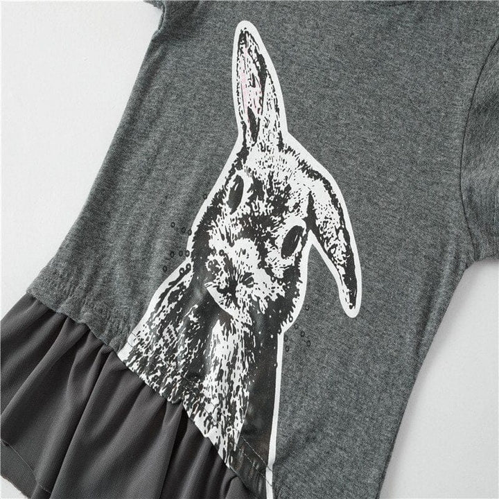 Summer Cute Girls Clothing Sets Cotton Rabbit Print Cotton Tops + Leggings BENNYS 