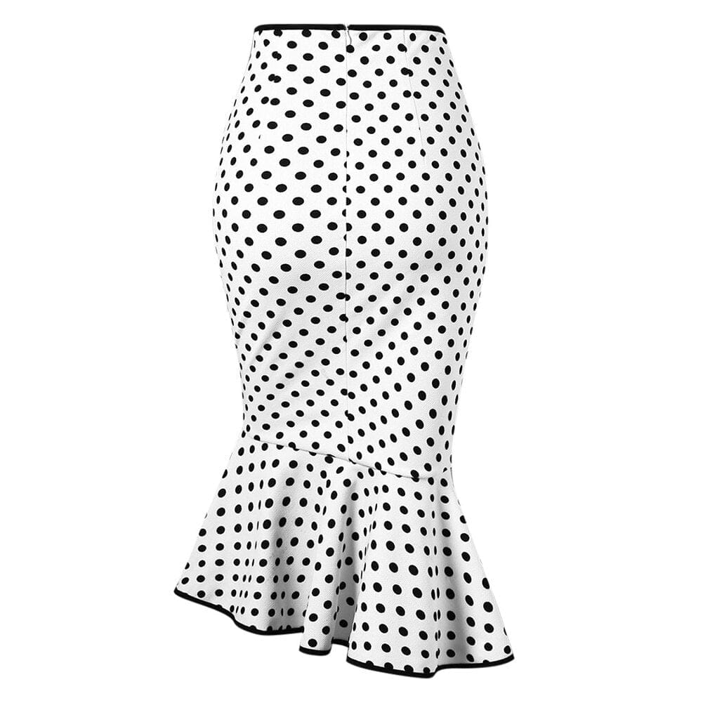 Summer Fashion Women High Waist Sexy Slim Fit Polka Dot Office Skirt BENNYS 