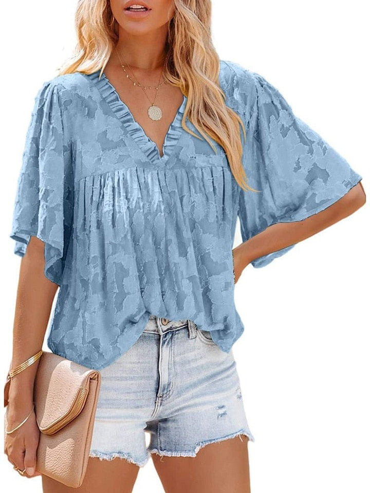 Summer Floral Texture Blouses And Tops For Women BENNYS 