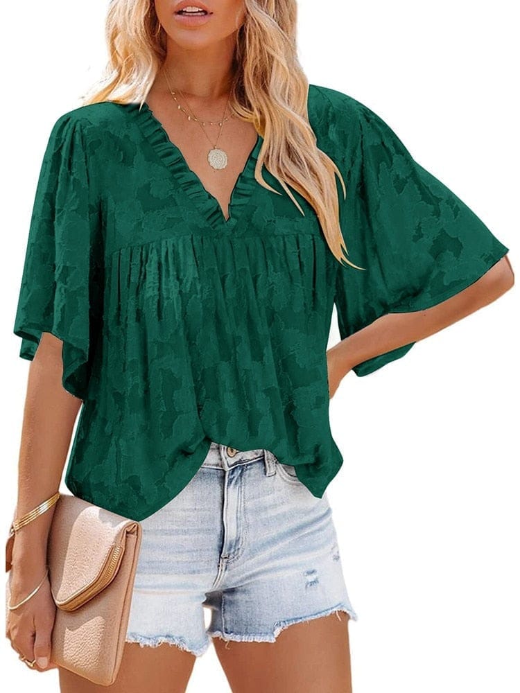 Summer Floral Texture Blouses And Tops For Women BENNYS 