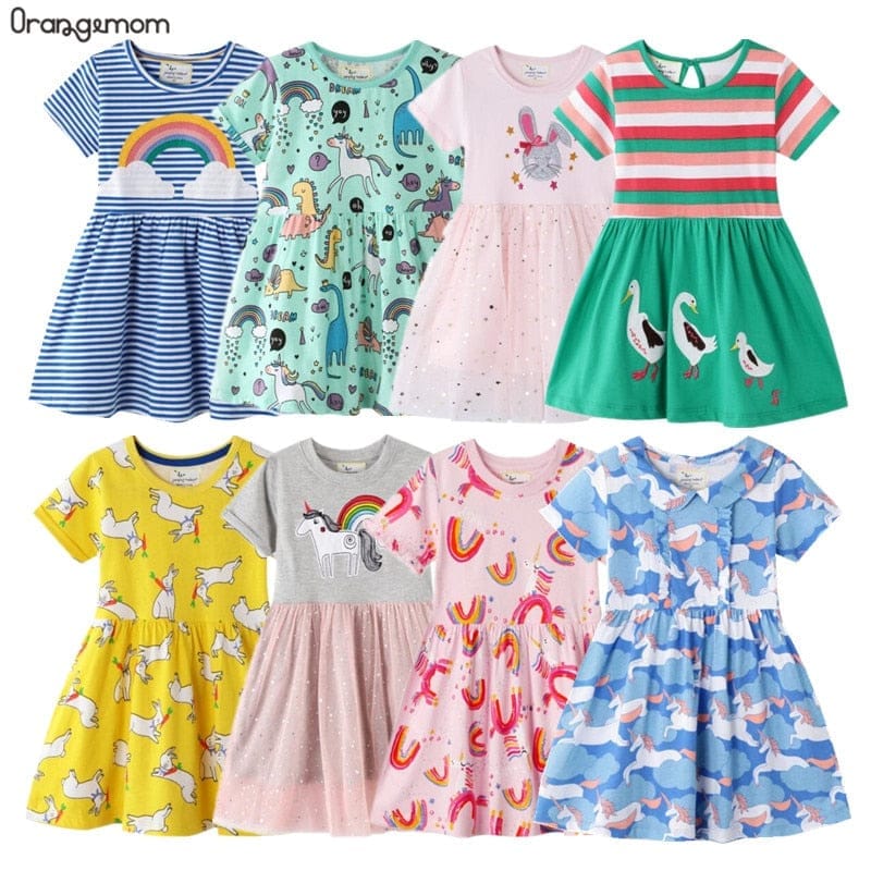 Summer Girls Dress For Kids Dresses toddler rainbow unicorn dress BENNYS 