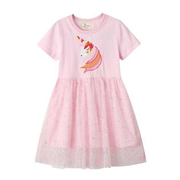 Summer Girls Dress For Kids Dresses toddler rainbow unicorn dress BENNYS 