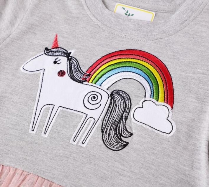 Summer Girls Dress For Kids Dresses toddler rainbow unicorn dress BENNYS 