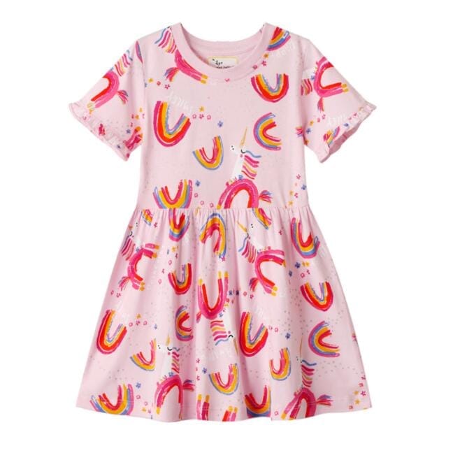 Summer Girls Dress For Kids Dresses toddler rainbow unicorn dress BENNYS 