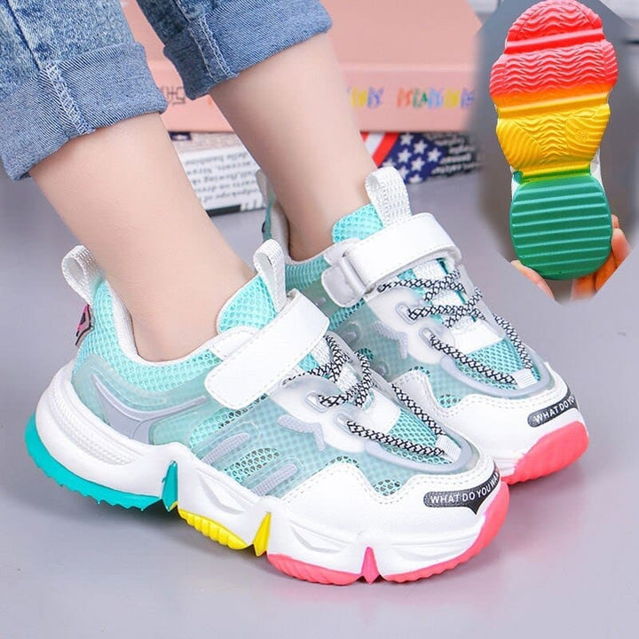 Summer Kids Sport Shoes Rainbow Breathable Mesh Toddler Shoes BENNYS 