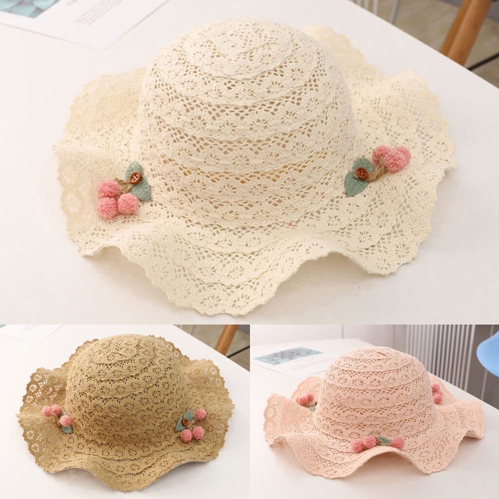 Summer Kids Straw Hats Colorful Tassel Pompom Princess Baby Girls Hat BENNYS 