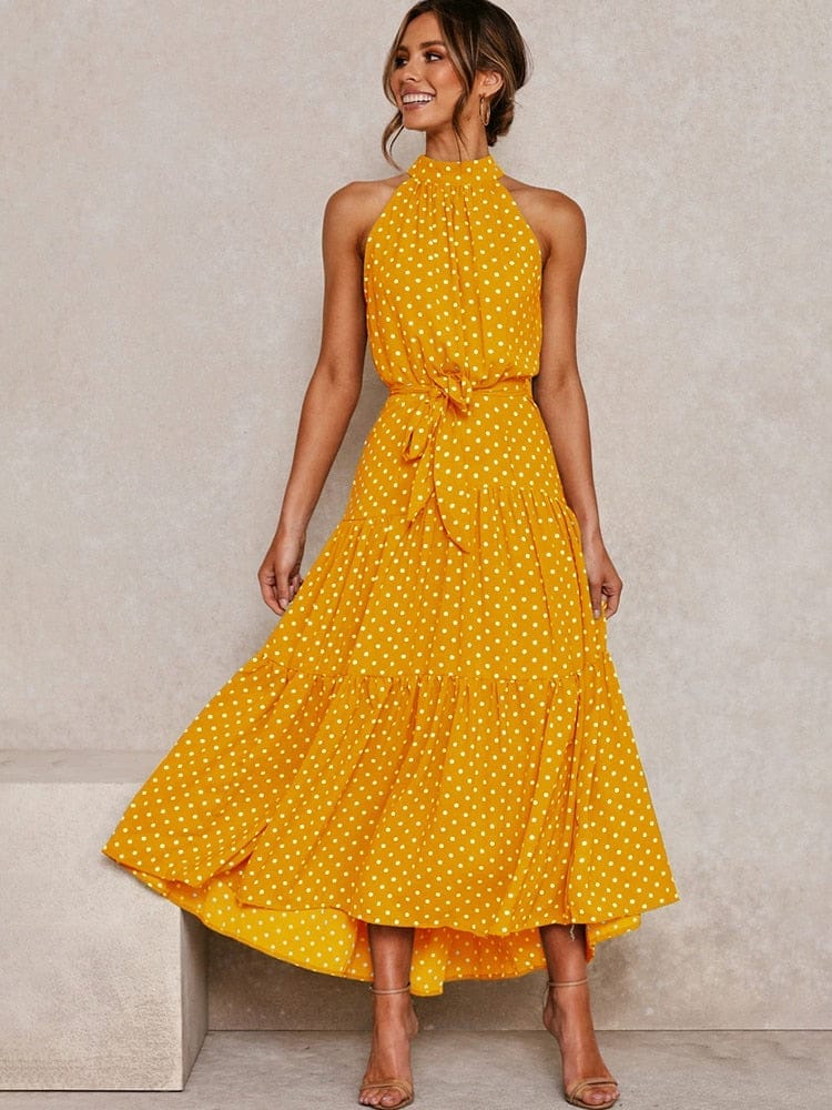 Polka dot 2025 yellow dress