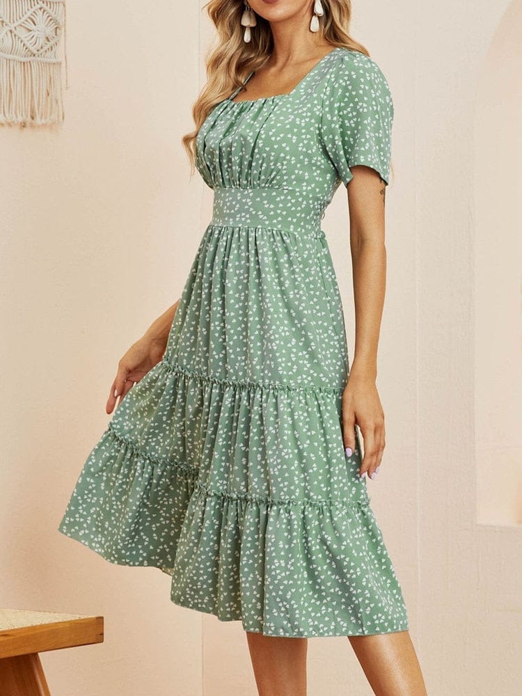 Summer Love Pattern Dot Print Dress For Women BENNYS 