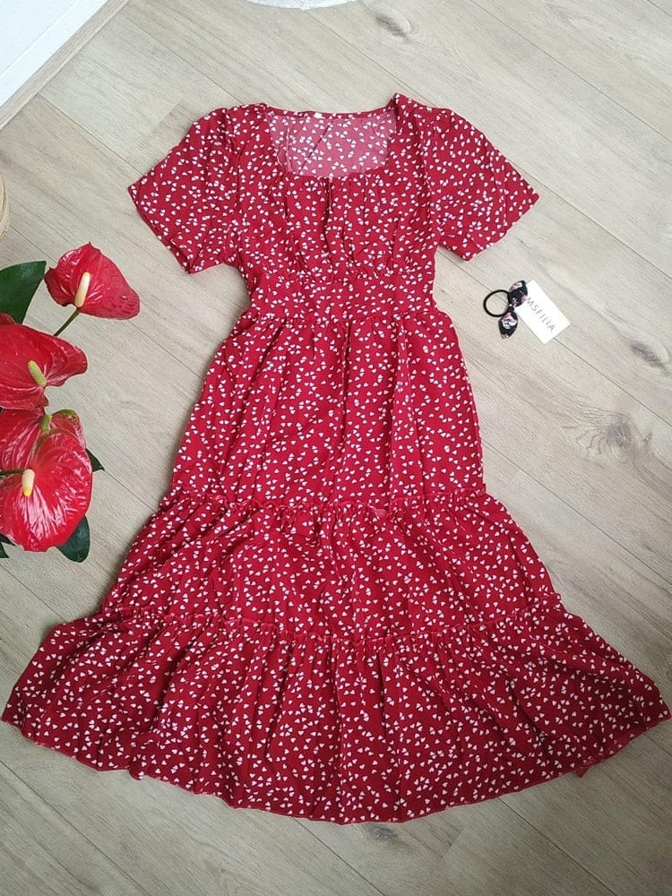 Summer Love Pattern Dot Print Dress For Women BENNYS 