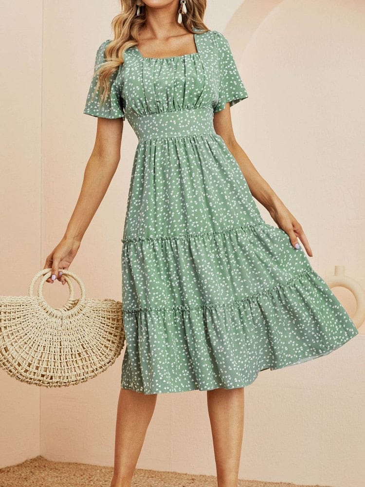 Summer Love Pattern Dot Print Dress For Women BENNYS 