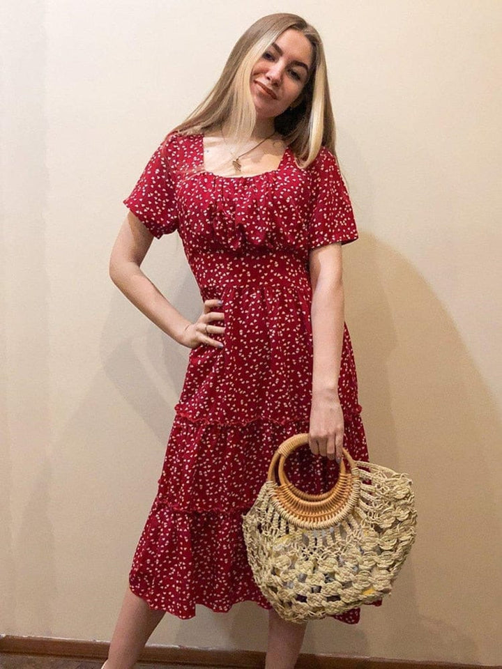 Summer Love Pattern Dot Print Dress For Women BENNYS 