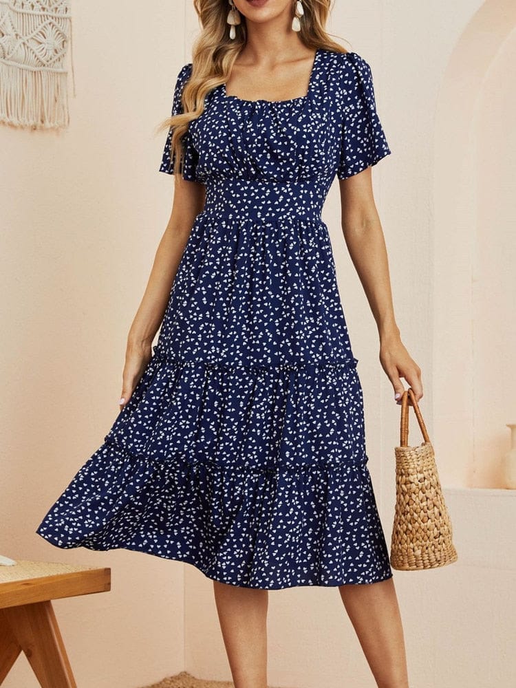 Summer Love Pattern Dot Print Dress For Women BENNYS 