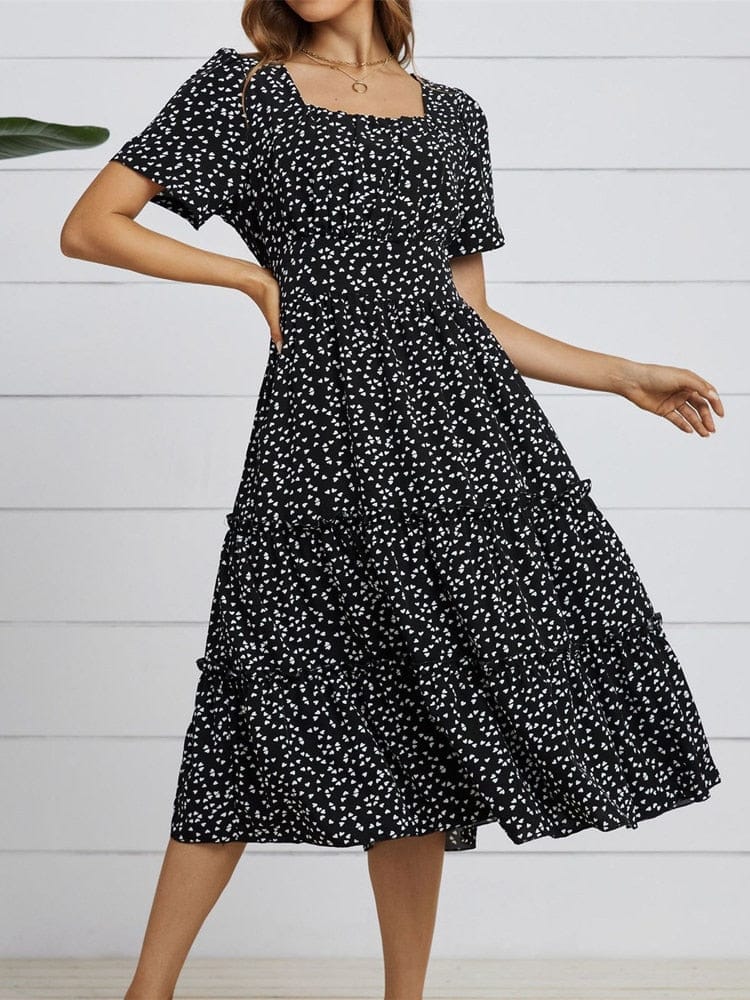 Summer Love Pattern Dot Print Dress For Women BENNYS 