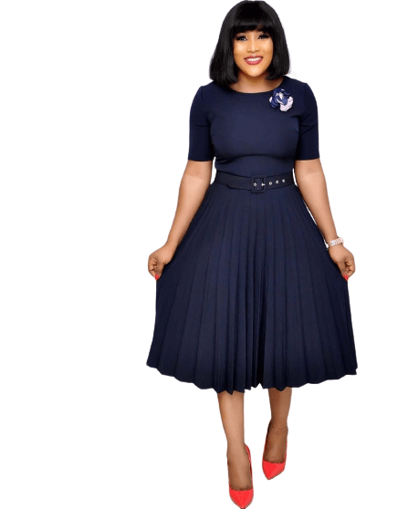 Navy blue knee length formal outlet dress