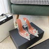 Summer New Diamond Bow Women's Sandals PVC Transparent High Heel Sandals BENNYS 
