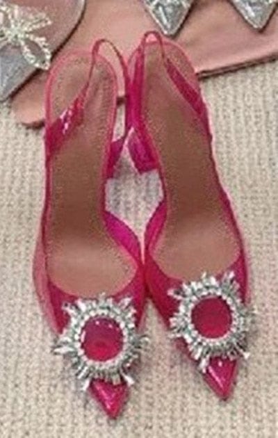 Summer New Diamond Bow Women's Sandals PVC Transparent High Heel Sandals BENNYS 