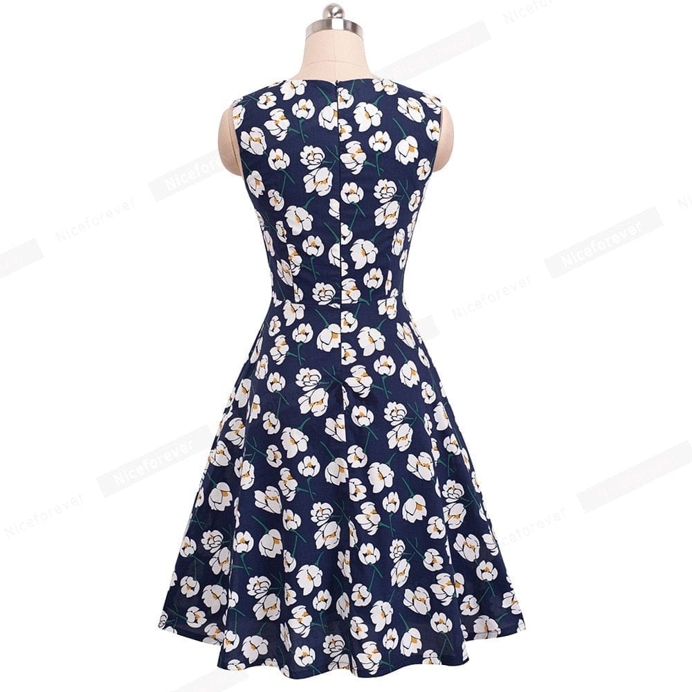 Summer Retro Floral Print Sundress BENNYS 