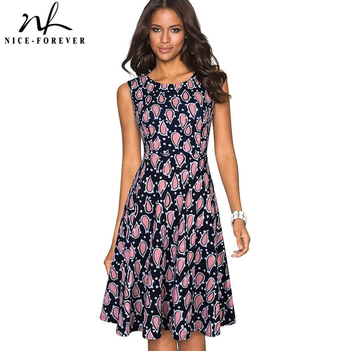 Summer Retro Floral Print Sundress BENNYS 