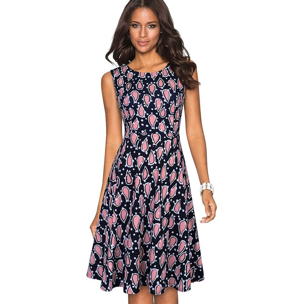 Summer Retro Floral Print Sundress BENNYS 