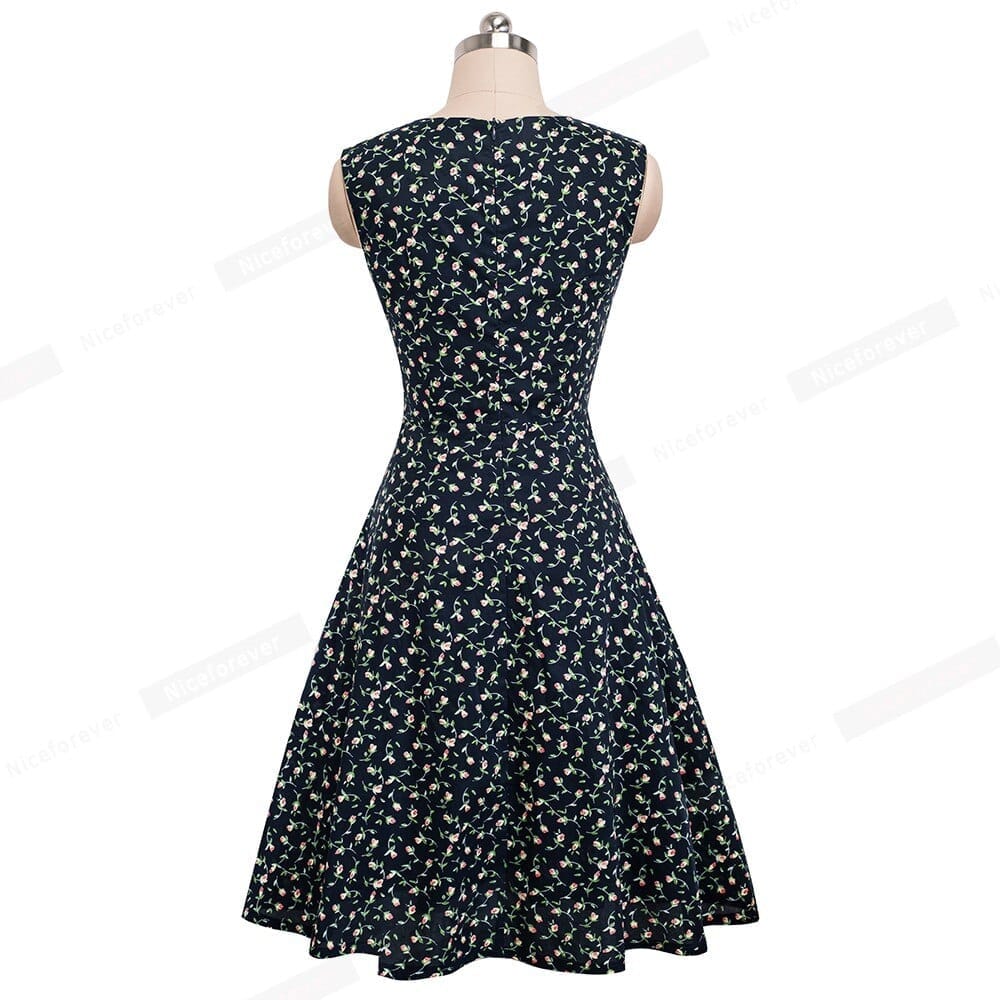 Summer Retro Floral Print Sundress BENNYS 