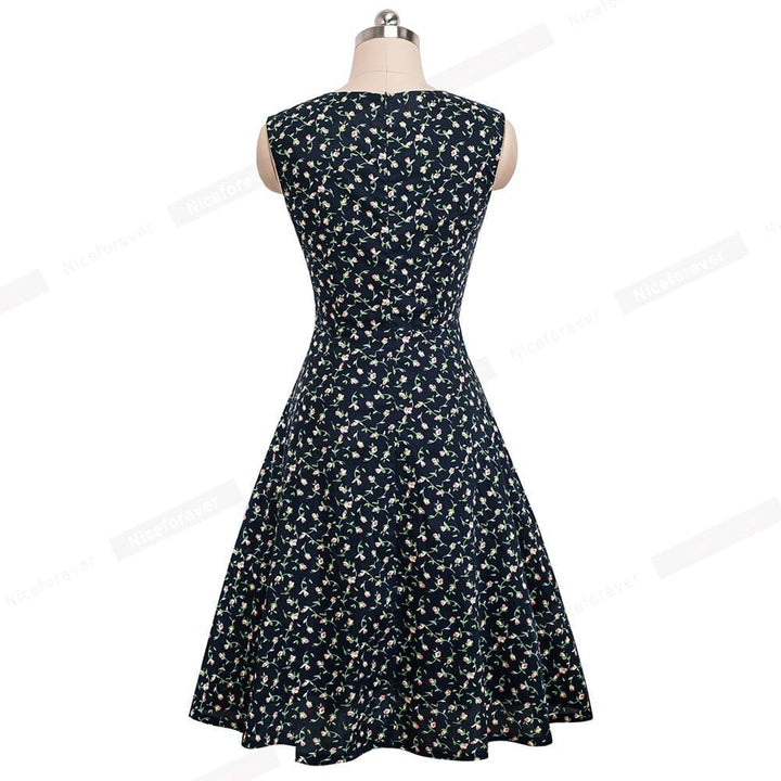 Summer Retro Floral Print Sundress BENNYS 