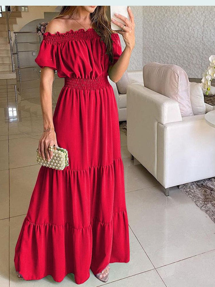 Summer Solid Boho Dress Women Fashion Elegant Beach Party Dress BENNYS 