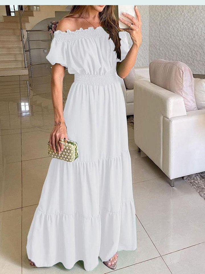 Summer Solid Boho Dress Women Fashion Elegant Beach Party Dress BENNYS 