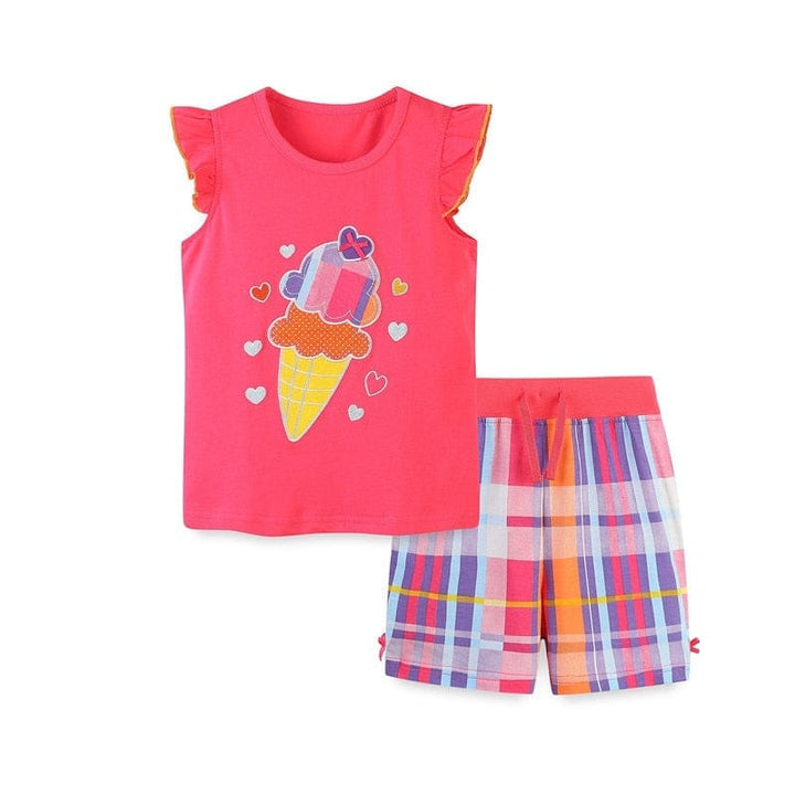 Summer Toddler Girls Outfits Tops + Shorts Toddler Suits BENNYS 