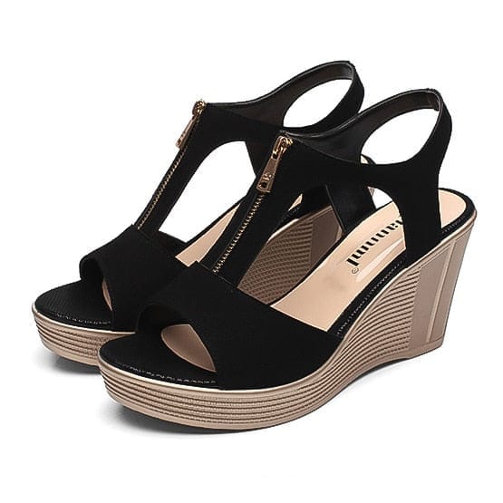 Summer Women Shoes Black Peep Toe Ladies Sandals BENNYS 