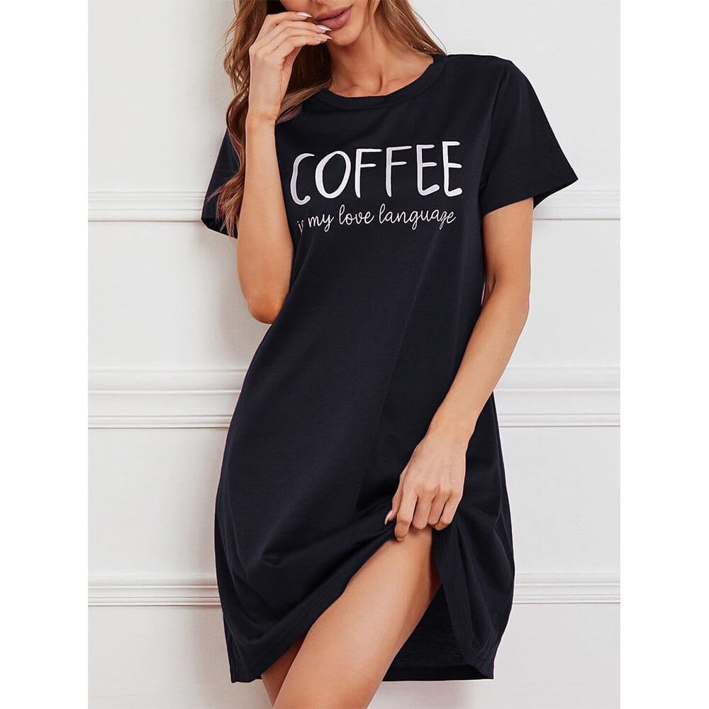 Summer Women's Loose T-shirt Dress Women Letter Print Fashion Dresses BENNYS 