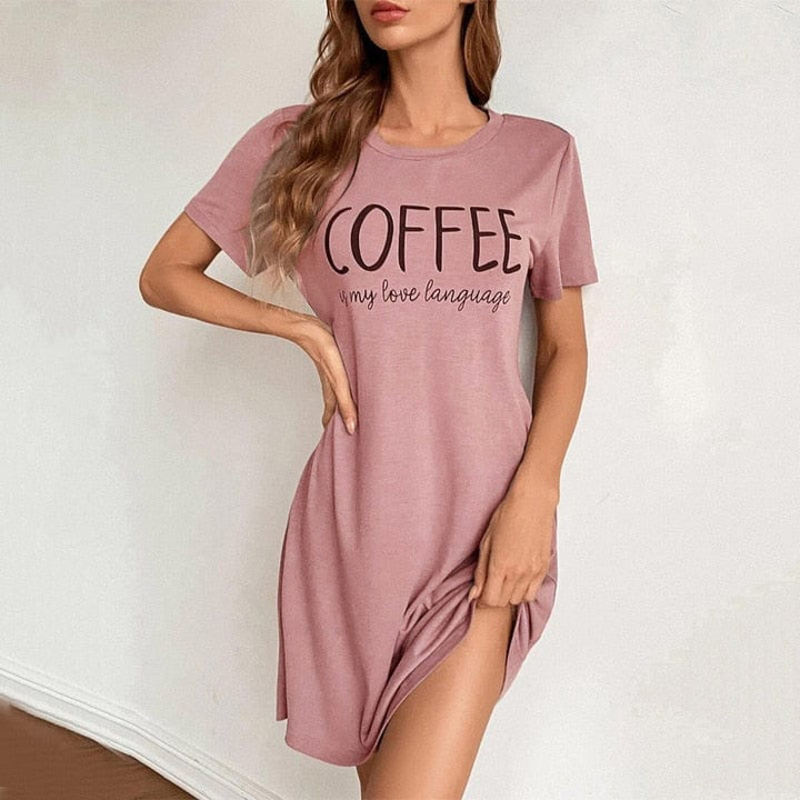 Summer Women's Loose T-shirt Dress Women Letter Print Fashion Dresses BENNYS 