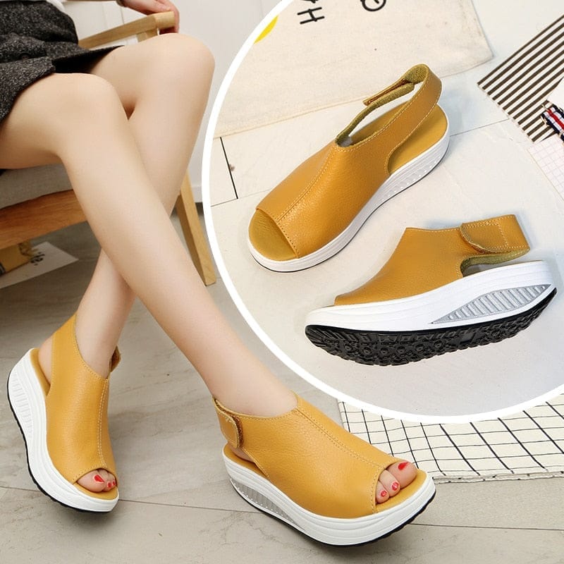 Summer Women's Sandals Platform Wedges Peep Toe Casual Shoes BENNYS 