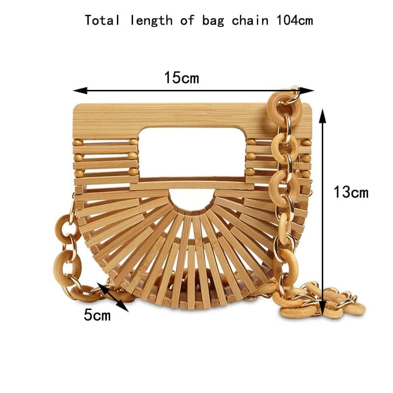 Summer chain bamboo basket mini lipstick bag messenger bag waist bag BENNYS 