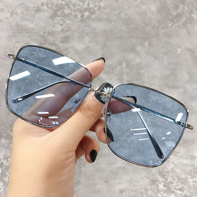 Sunglasses Women Luxury 2022 Drive Travel Big Square Frame Brand Design Gradient BENNYS 