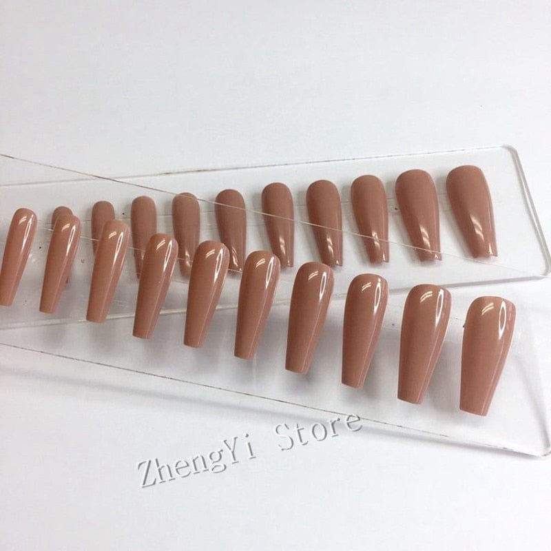 Super Long Fake Nails Coffin Glossy Artificial Press On Nails BENNYS 