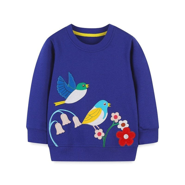 Sweatshirts For Girls Animals Embroidered Fashion Cotton Hoodies BENNYS 